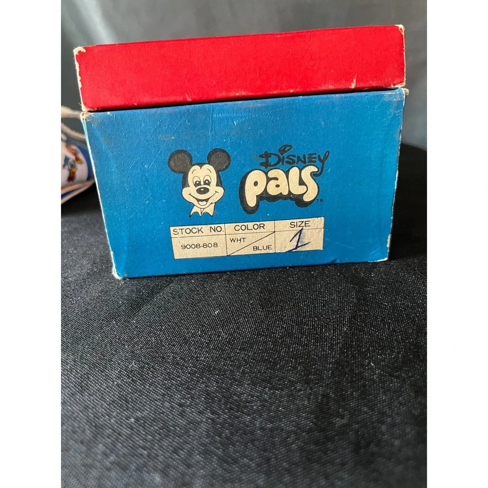 Vintage Disney Pals Baby Shoes Toddler Sneakers Cartoon Mickey Goofy‎
